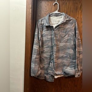Camo Jacket Shirt Style Heavy Cotton Buttons Shacket